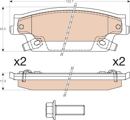 TRW GDB4452 - Гальмівні колодки, дискові гальма autozip.com.ua