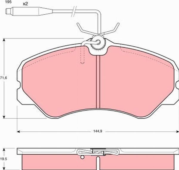TRW GDB447 - Гальмівні колодки, дискові гальма autozip.com.ua