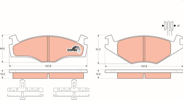 TRW GDB459 - Гальмівні колодки, дискові гальма autozip.com.ua