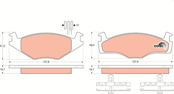 TRW GDB454 - Гальмівні колодки, дискові гальма autozip.com.ua