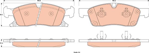 TRW GDB4604 - Гальмівні колодки, дискові гальма autozip.com.ua