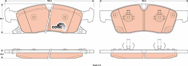 TRW GDB4603 - Гальмівні колодки, дискові гальма autozip.com.ua