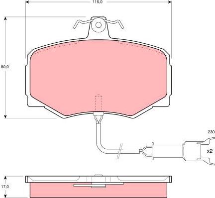 TRW GDB461 - Гальмівні колодки, дискові гальма autozip.com.ua