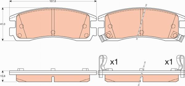 TRW GDB4098 - Гальмівні колодки, дискові гальма autozip.com.ua
