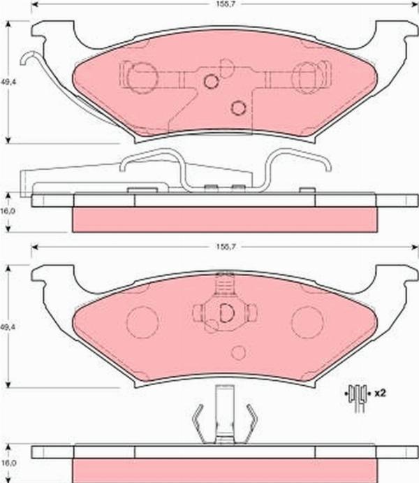 TRW GDB4045 - Гальмівні колодки, дискові гальма autozip.com.ua