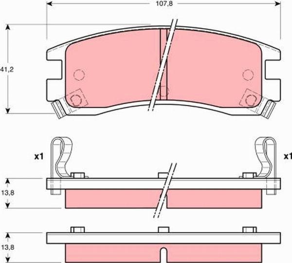 TRW GDB4042 - Гальмівні колодки, дискові гальма autozip.com.ua