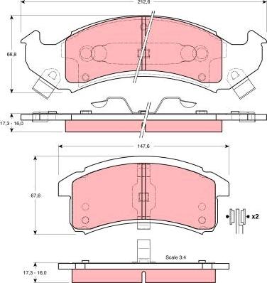 TRW GDB4054 - Гальмівні колодки, дискові гальма autozip.com.ua