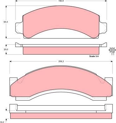 TRW GDB4053 - Гальмівні колодки, дискові гальма autozip.com.ua