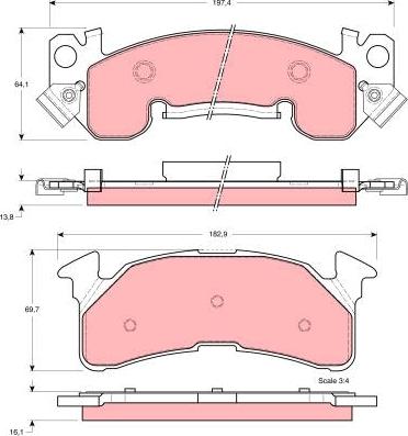 TRW GDB4026 - Гальмівні колодки, дискові гальма autozip.com.ua