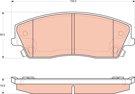 TRW GDB4140 - Гальмівні колодки, дискові гальма autozip.com.ua