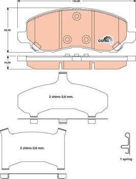 TRW GDB4142AT - Гальмівні колодки, дискові гальма autozip.com.ua