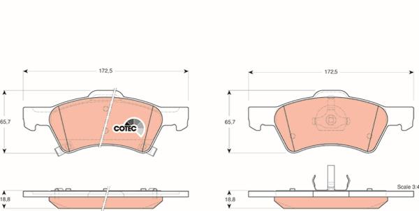 TRW GDB4129 - Гальмівні колодки, дискові гальма autozip.com.ua