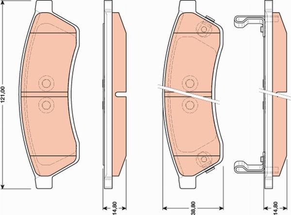 TRW GDB4172 - Гальмівні колодки, дискові гальма autozip.com.ua