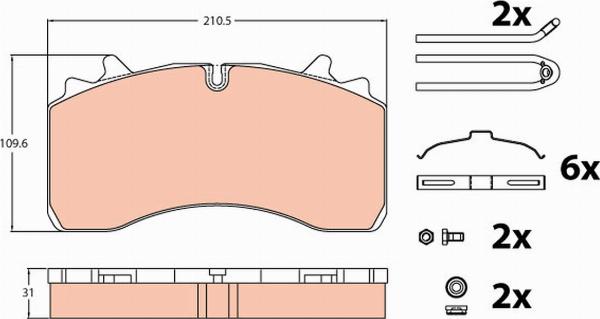 TRW GDB5094 - Гальмівні колодки, дискові гальма autozip.com.ua
