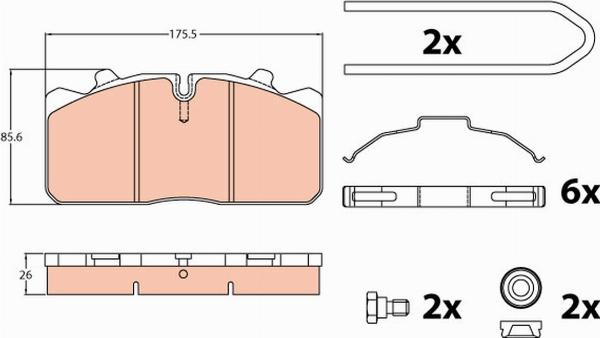 TRW GDB5069 - Гальмівні колодки, дискові гальма autozip.com.ua