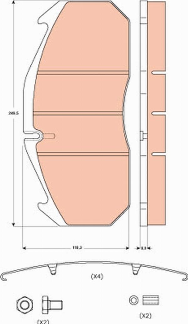 TRW GDB5065 - Гальмівні колодки, дискові гальма autozip.com.ua