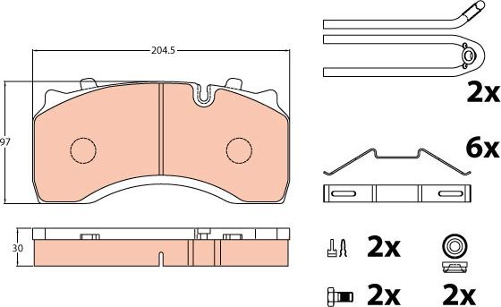 TRW GDB5084 - Гальмівні колодки, дискові гальма autozip.com.ua