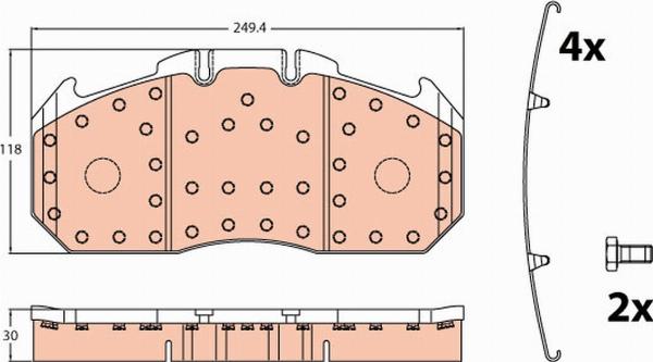 TRW GDB5086 - Гальмівні колодки, дискові гальма autozip.com.ua