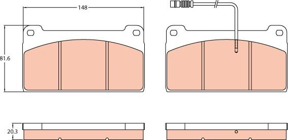 TRW GDB5074 - Гальмівні колодки, дискові гальма autozip.com.ua