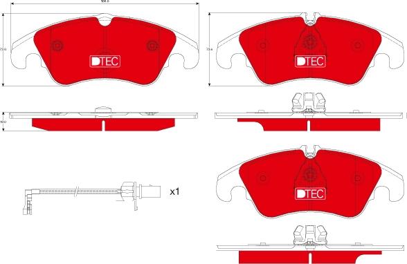 TRW GDB1916DTE - Гальмівні колодки, дискові гальма autozip.com.ua