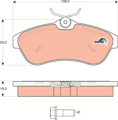 TRW GDB1496 - Гальмівні колодки, дискові гальма autozip.com.ua