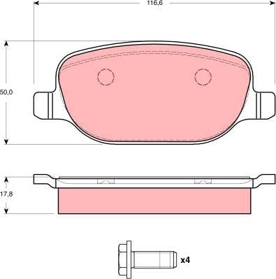 TRW GDB1490 - Гальмівні колодки, дискові гальма autozip.com.ua