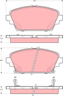 TRW GDB1491 - Гальмівні колодки, дискові гальма autozip.com.ua