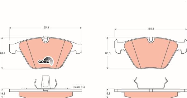TRW GDB1498 - Гальмівні колодки, дискові гальма autozip.com.ua