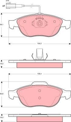 TRW GDB1444 - Гальмівні колодки, дискові гальма autozip.com.ua