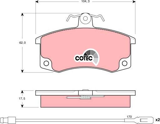 TRW GDB1446 - Гальмівні колодки, дискові гальма autozip.com.ua