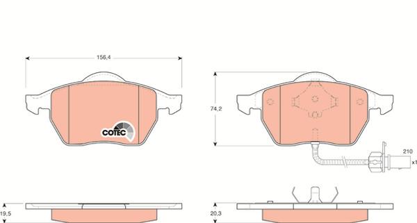 TRW GDB1440 - Гальмівні колодки, дискові гальма autozip.com.ua