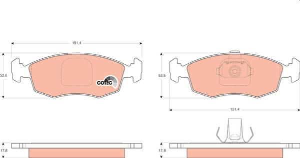 TRW GDB1443 - Гальмівні колодки, дискові гальма autozip.com.ua