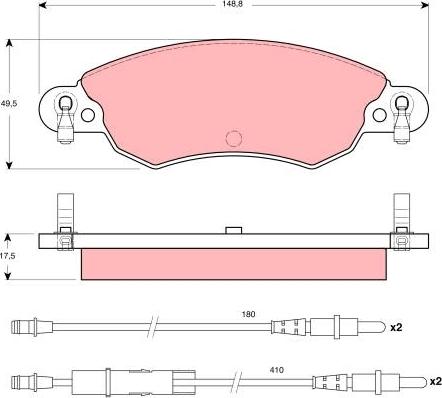 TRW GDB1447 - Гальмівні колодки, дискові гальма autozip.com.ua