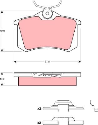 TRW GDB1458 - Гальмівні колодки, дискові гальма autozip.com.ua