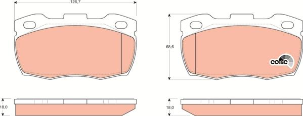 TRW GDB1452 - Гальмівні колодки, дискові гальма autozip.com.ua