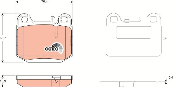 TRW GDB1457 - Гальмівні колодки, дискові гальма autozip.com.ua