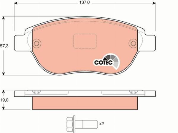 TRW GDB1464 - Гальмівні колодки, дискові гальма autozip.com.ua