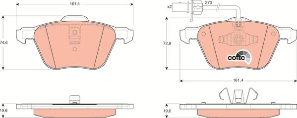 TRW GDB1460 - Гальмівні колодки, дискові гальма autozip.com.ua