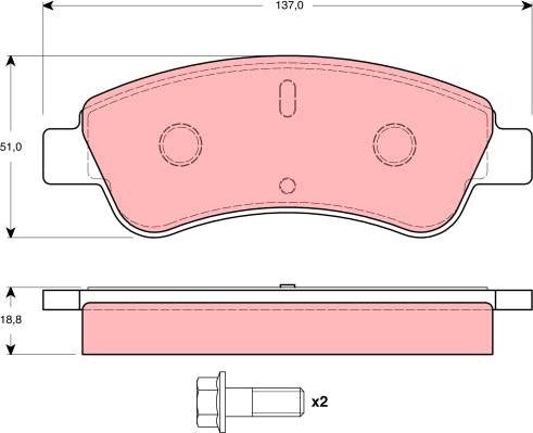 TRW GDB1462 - Гальмівні колодки, дискові гальма autozip.com.ua