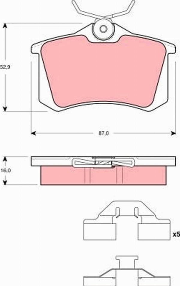 TRW GDB1467 - Гальмівні колодки, дискові гальма autozip.com.ua