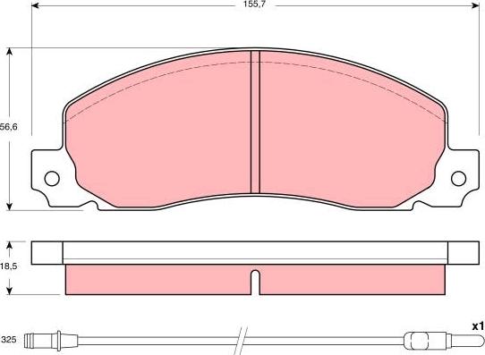 TRW GDB1407 - Гальмівні колодки, дискові гальма autozip.com.ua