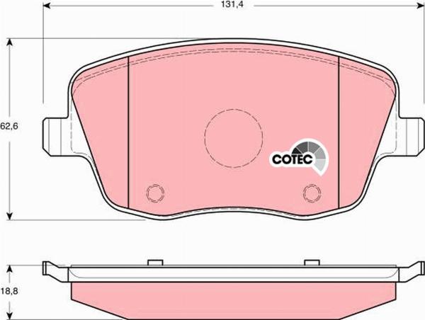 TRW GDB1414 - Гальмівні колодки, дискові гальма autozip.com.ua