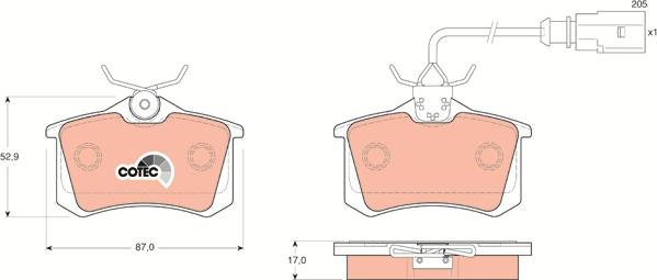 TRW GDB1415 - Гальмівні колодки, дискові гальма autozip.com.ua