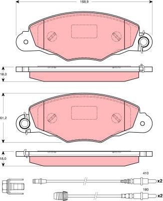 TRW GDB1410 - Гальмівні колодки, дискові гальма autozip.com.ua