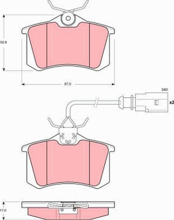TRW GDB1417 - Гальмівні колодки, дискові гальма autozip.com.ua