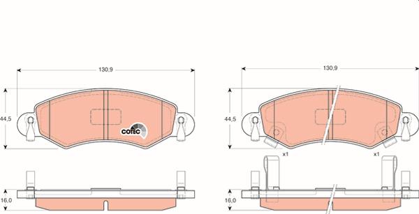 TRW GDB1420 - Гальмівні колодки, дискові гальма autozip.com.ua