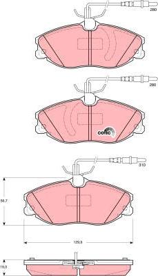 TRW GDB1423 - Гальмівні колодки, дискові гальма autozip.com.ua