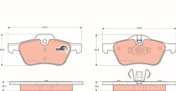 TRW GDB1476 - Гальмівні колодки, дискові гальма autozip.com.ua