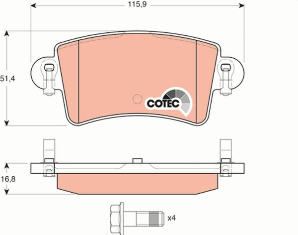 TRW GDB1470 - Гальмівні колодки, дискові гальма autozip.com.ua