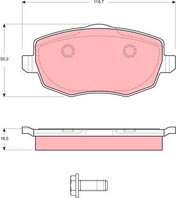 TRW GDB1592 - Гальмівні колодки, дискові гальма autozip.com.ua